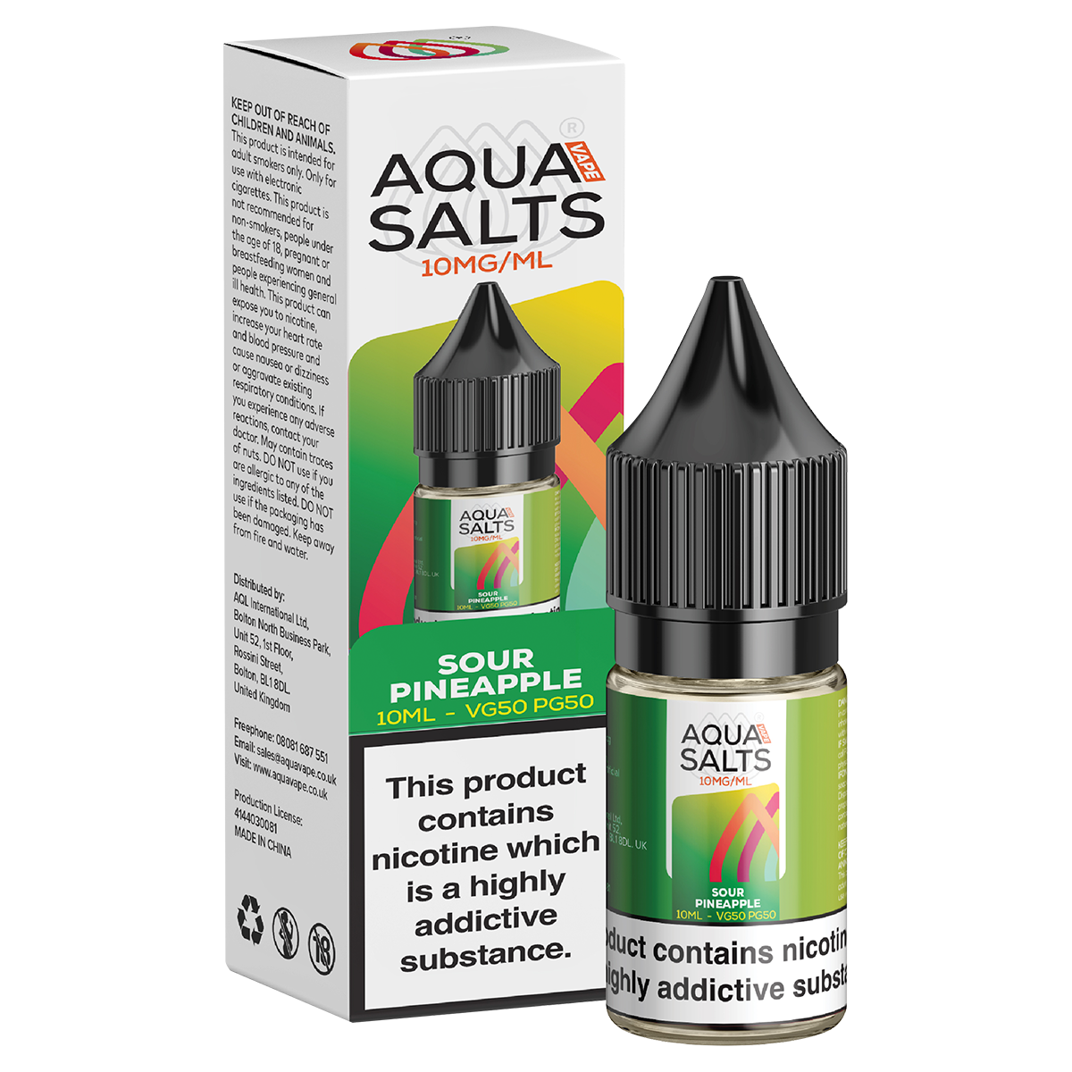 Sour Pineapple Nic Salt by Aqua Salts 10ml | MTL Ecigwizard Sour Pineapple Nic Salt by Aqua Salts 10ml | MTL Ecigwizard