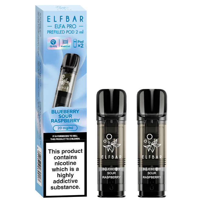 Blueberry Sour Raspberry Elf Bar Elfa Pro Pods 3 For £15