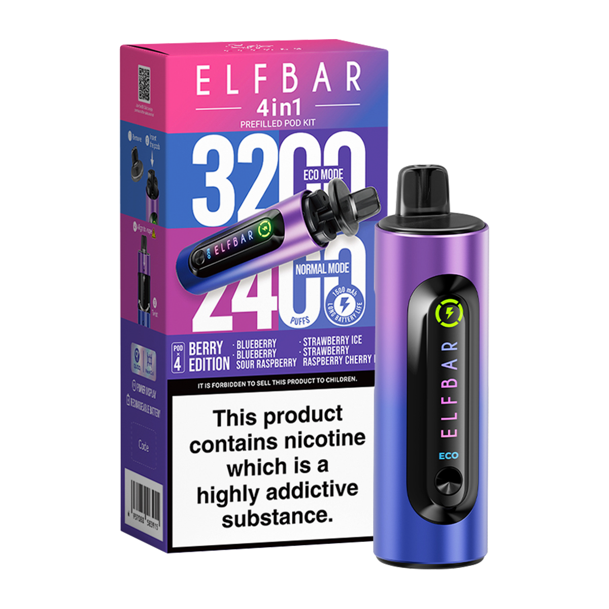 elf bar 4 in 1 refillable pods Elf Bar 4In1 Pre-Filled 2 Pod Pack main image 0