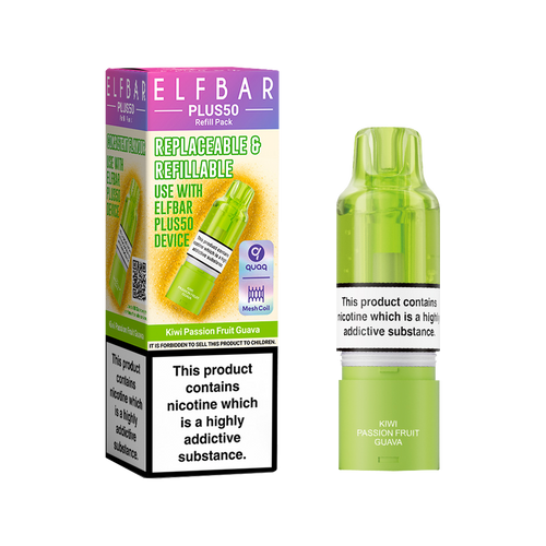 Kiwi Passion Fruit Guava ElfBar Plus 50 Refill Pack