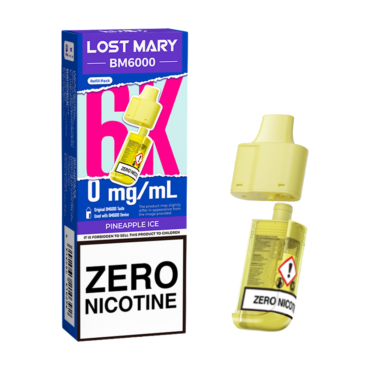 Pineapple Ice Lost Mary BM6000 Refill Pack | 6000 Puffs Ecigwizard Pineapple Ice Lost Mary BM6000 Refill Pack | 6000 Puffs Ecigwizard