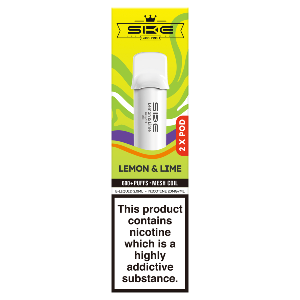 lemon lime disposable vape Lemon and Lime SKE 600 Pro Pods | Prefilled Pods