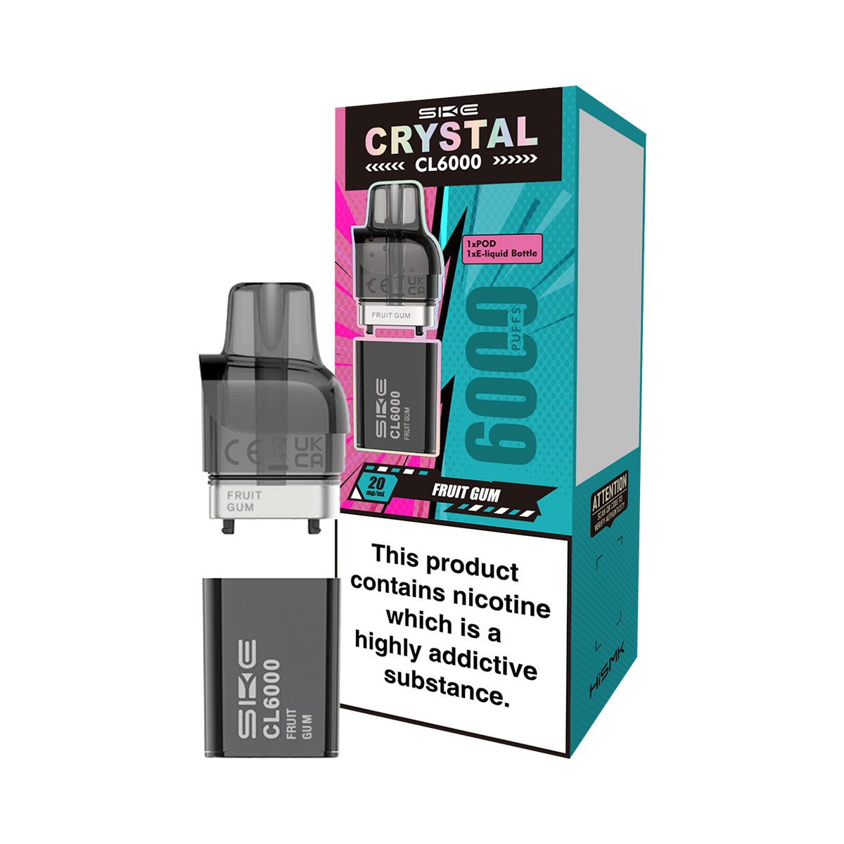 vape gum SKE CL6000 Pod Blue Razz Fruit Gum – Vape Direct Store main image 1