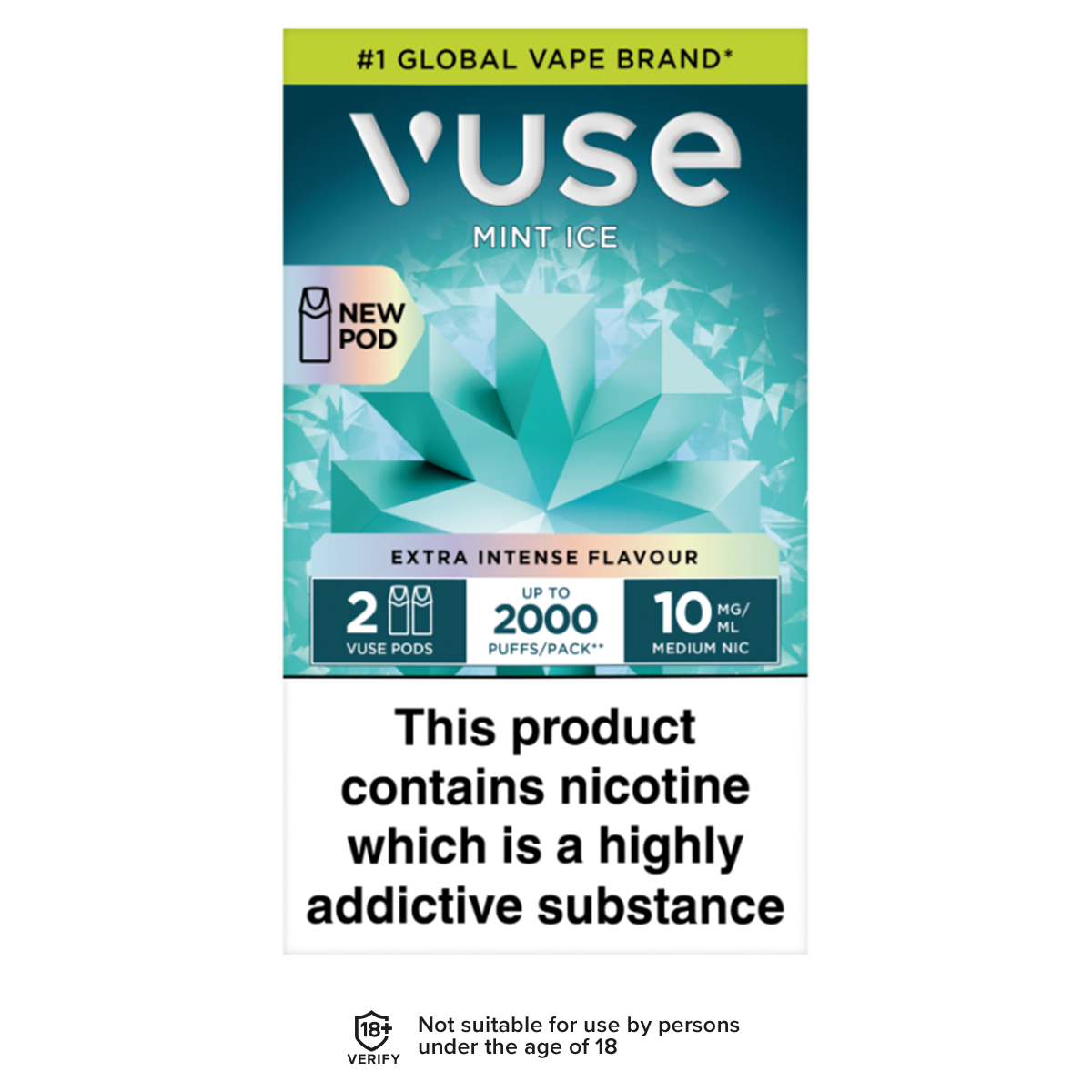 Mint Ice Vuse Pro Pods | 3 Prefilled Pods For 15 Ecigwizard Mint Ice Vuse Pro Pods | 3 Prefilled Pods For 15 Ecigwizard