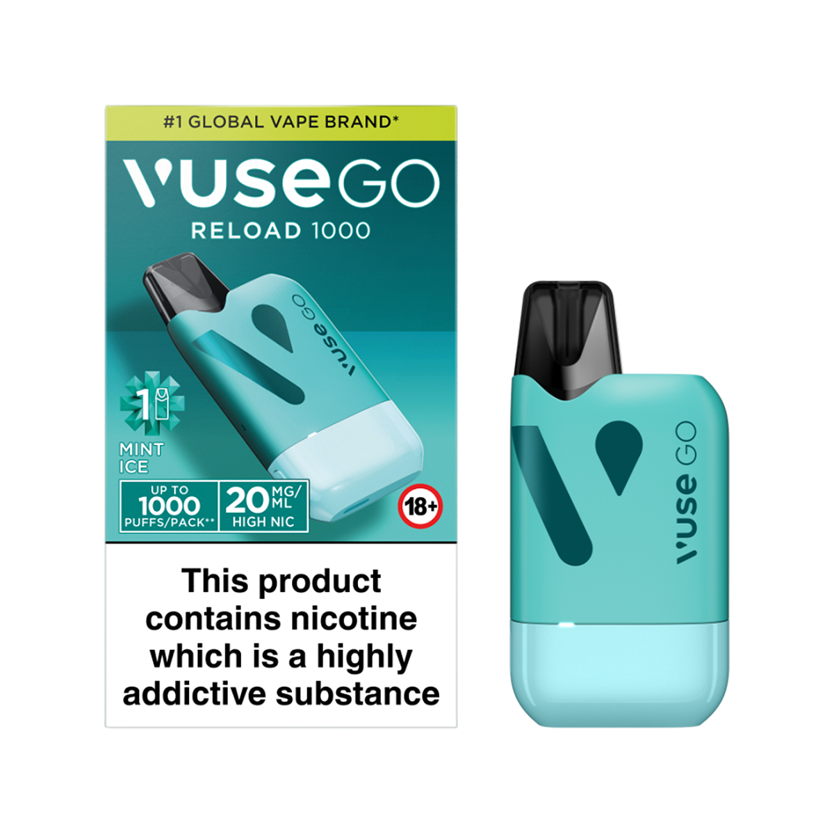 Aqua Mint Ice Vuse Go Reload Kit | 3 Pods For 15 Ecigwizard Aqua Mint Ice Vuse Go Reload Kit | 3 Pods For 15 Ecigwizard