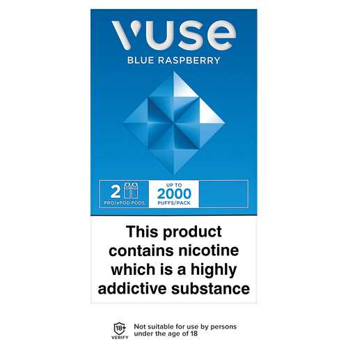vuse vpro pods blue raspberry 2000