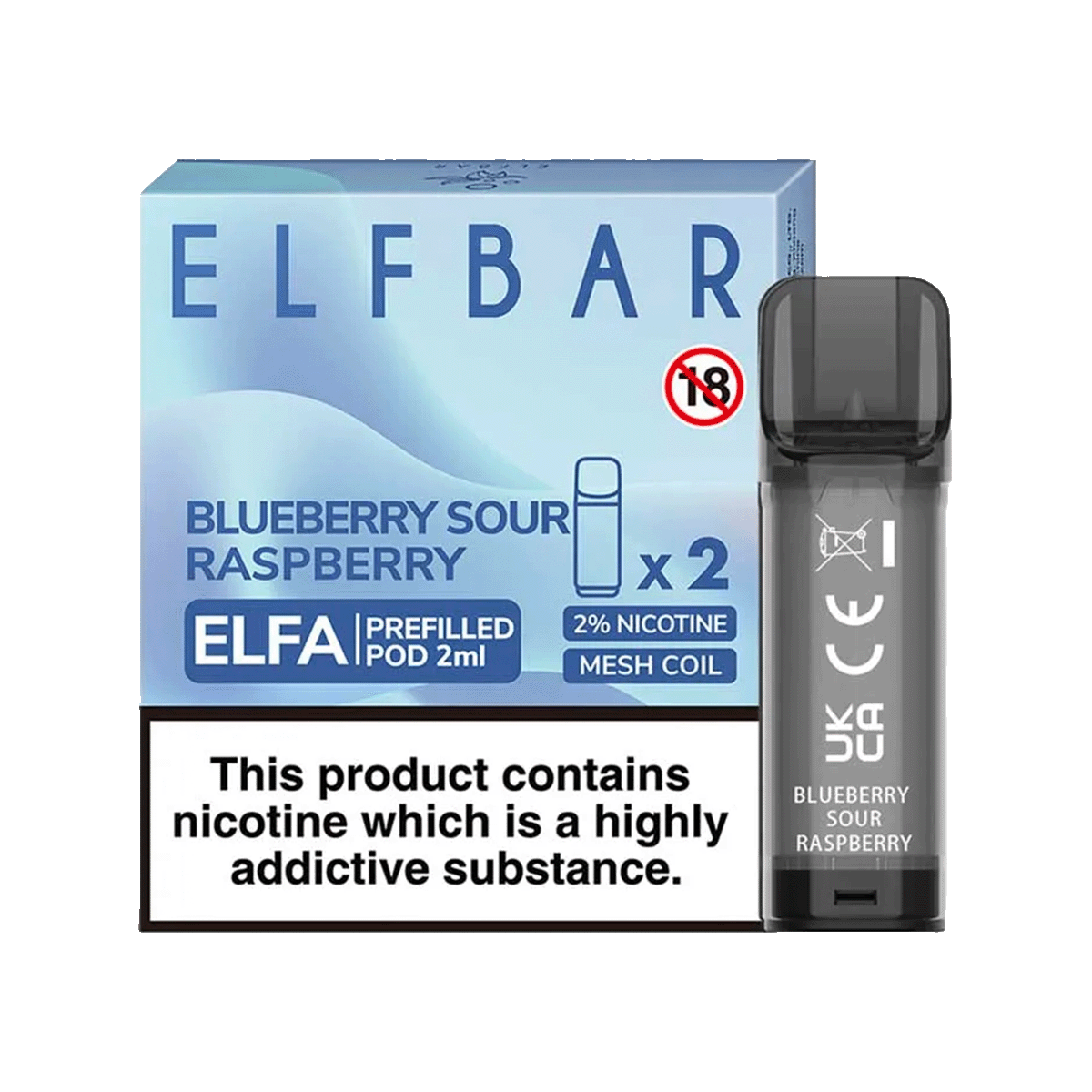 Blueberry Sour Raspberry Elf Bar Elfa Pods (2 Pack) | 3 Pods For 12 Ecigwizard Blueberry Sour Raspberry Elf Bar Elfa Pods (2 Pack) | 3 Pods For 12 Ecigwizard