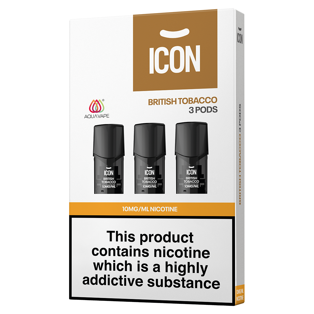 ICON Aqua Vape British Tobacco Pods Free Delivery Ecigwizard