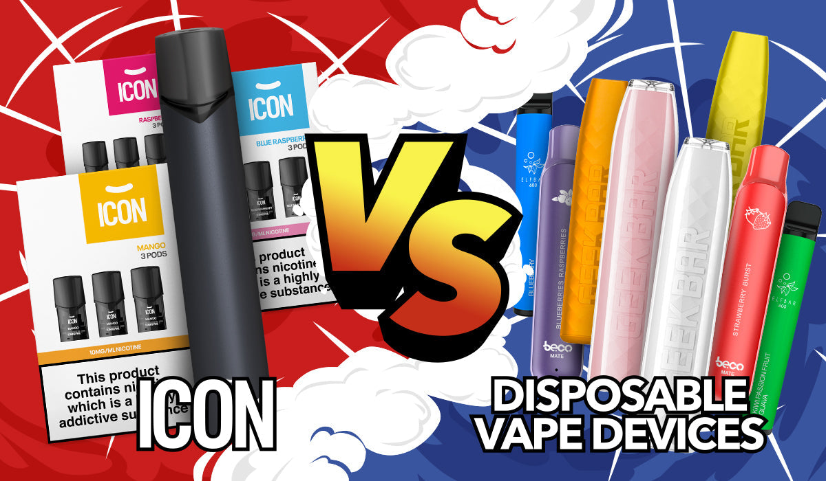 icon vape flavors vs Disposables Vape Kit Features-Pass through Flavor:Blueberry Ice Box Vape Delivery in Colorado