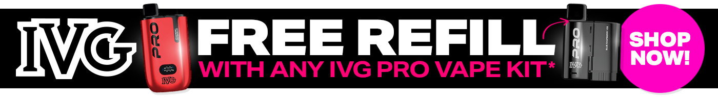 Free refill with any IVG Pro Vape kit*