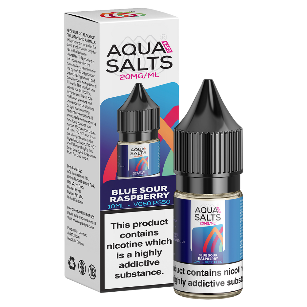 Aqua Salts Vape Juice Blue Sour Raspberry Nic Salt by Aqua Salts 10ml Tobacco-Free Nicotine Aqua Salts Vape Juice Blue Sour Raspberry Nic Salt by Aqua Salts 10ml Tobacco-Free Nicotine