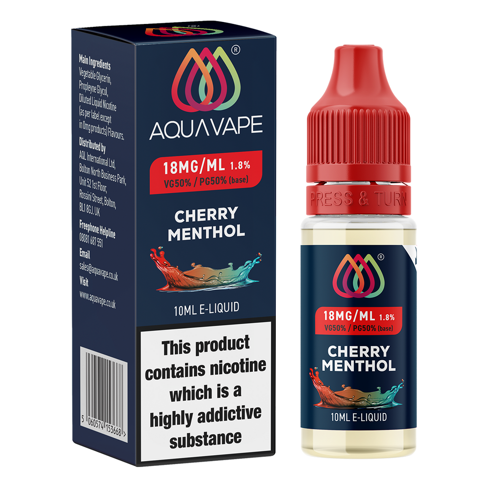 Cherry Menthol E-Liquid by Aquavape - 10ml | From 2.49 | Ecigwizard Cherry Menthol E-Liquid by Aquavape - 10ml | From 2.49 | Ecigwizard
