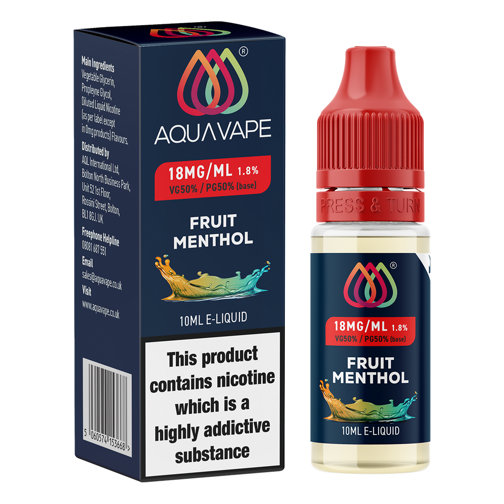 Fruit Menthol E-Liquid by Aquavape - 10ml | From 2.49 | Ecigwizard Fruit Menthol E-Liquid by Aquavape - 10ml | From 2.49 | Ecigwizard