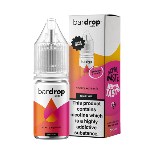 bar drop box bottle cherry peach