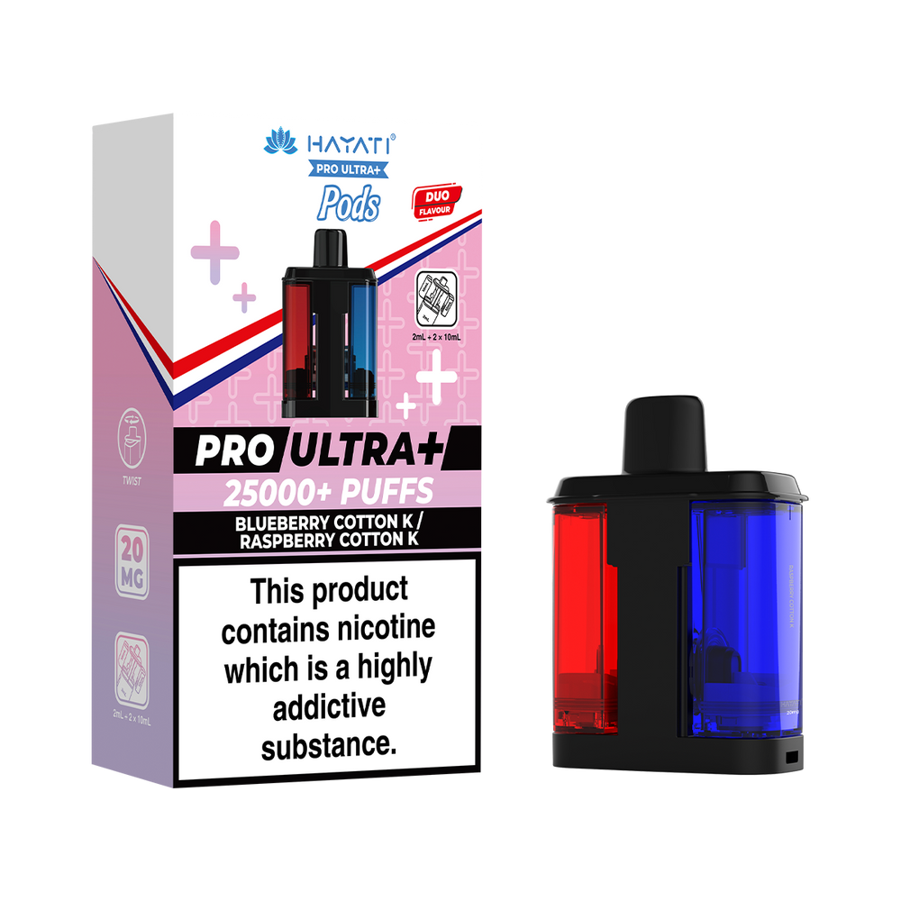 Hayati pro ultra Plus Pods Blueberry Cotton K Raspberry Cotton K