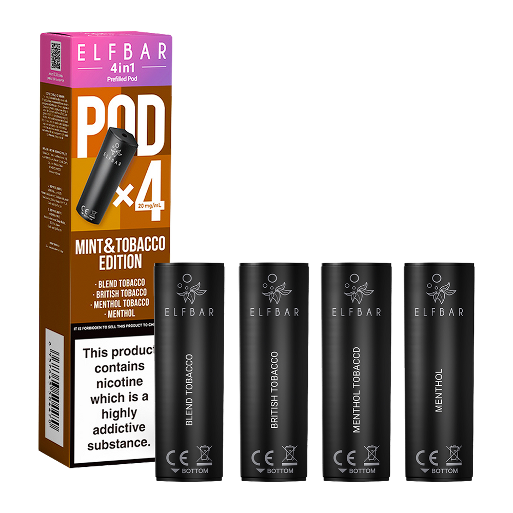 Mint & Tobacco Edition Elfbar 4in1 Pods | Pre-Filled Pods Ecigwizard Mint & Tobacco Edition Elfbar 4in1 Pods | Pre-Filled Pods Ecigwizard
