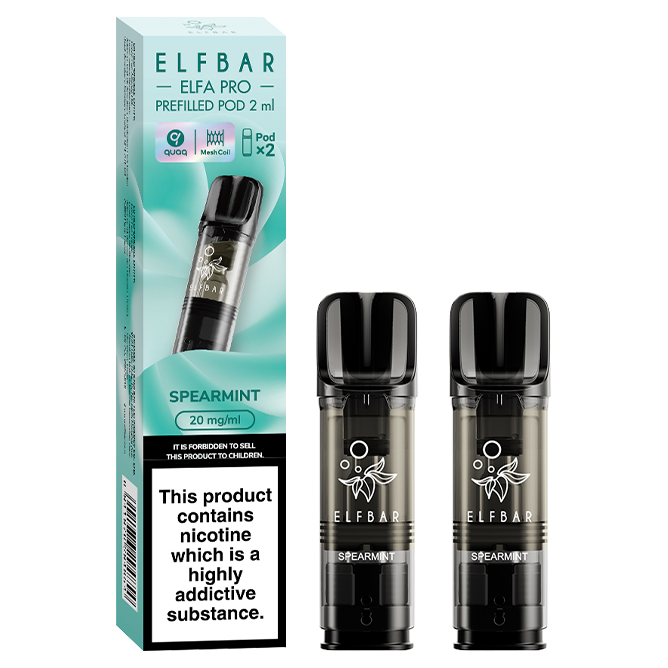 Spearmint Elf Bar Elfa Pro Pods | Nic-Salt Vape Pods Ecigwizard Spearmint Elf Bar Elfa Pro Pods | Nic-Salt Vape Pods Ecigwizard