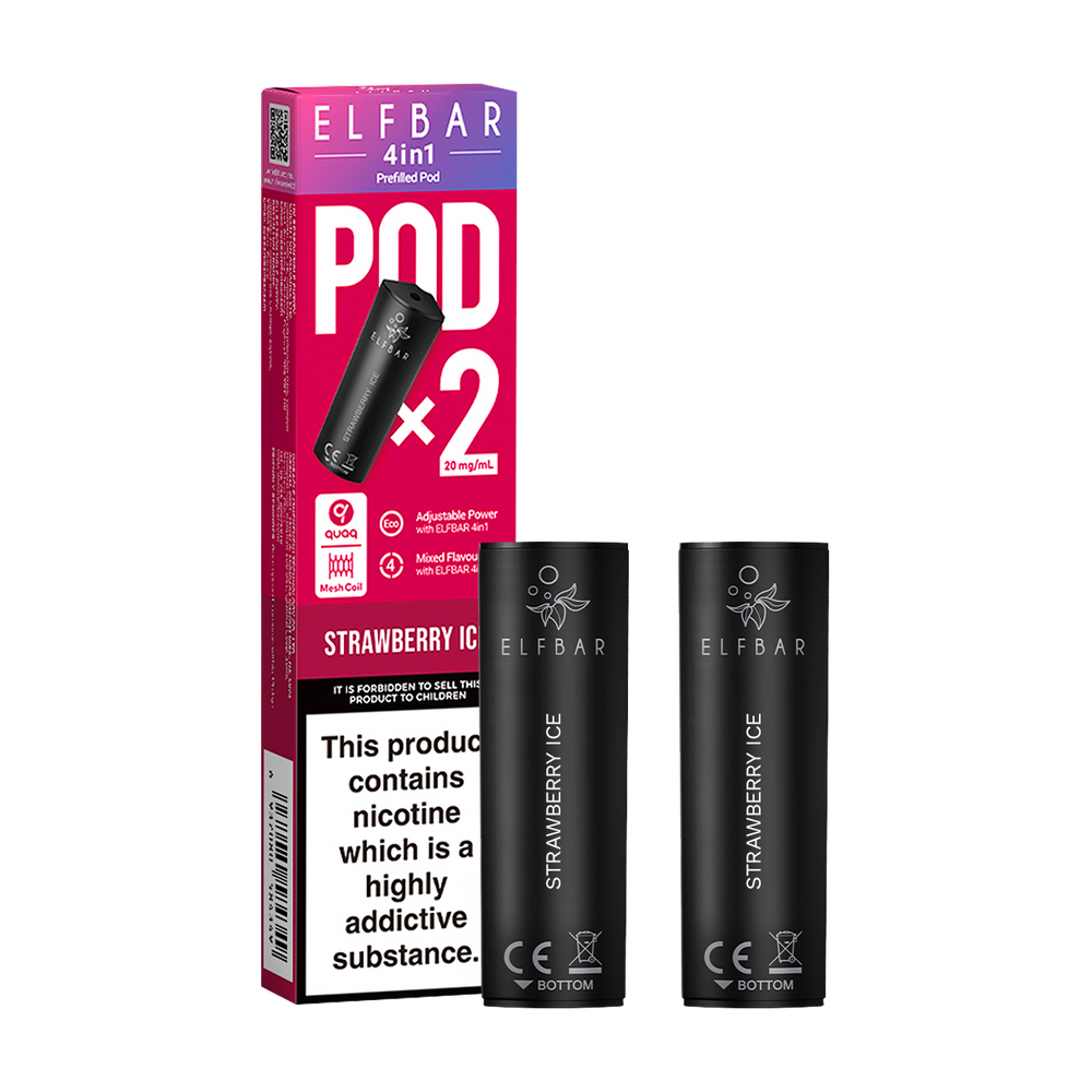 Strawberry Ice Elfbar 2in1 Pods Ecigwizard Strawberry Ice Elfbar 2in1 Pods Ecigwizard