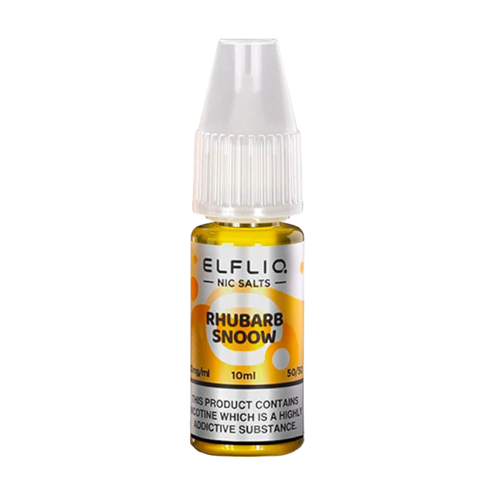 elfliq by elfbar nic salts 10ml rhubarb snoow