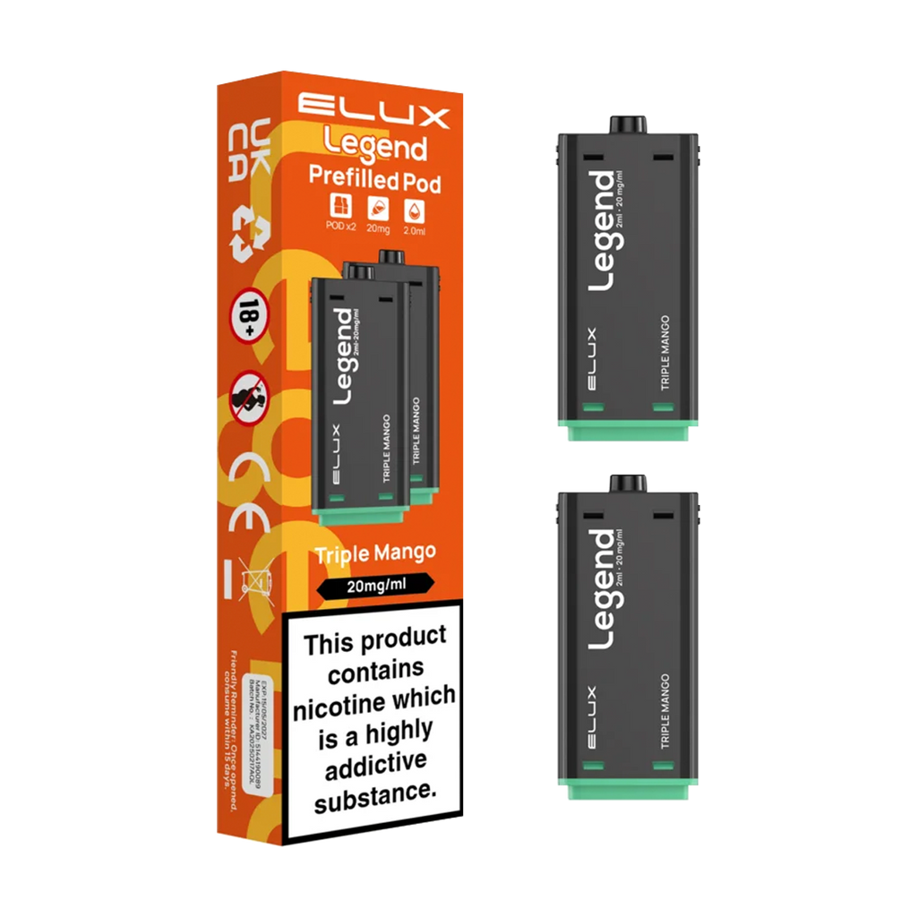 elux legend peach mango Triple Mango Elux Legend 1500 Pods – Ecigwizard