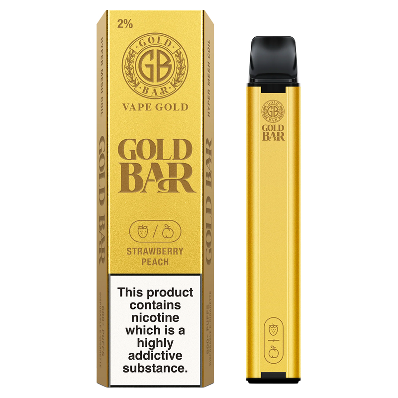 Strawberry Peach Gold Bar 600 Disposable Vape