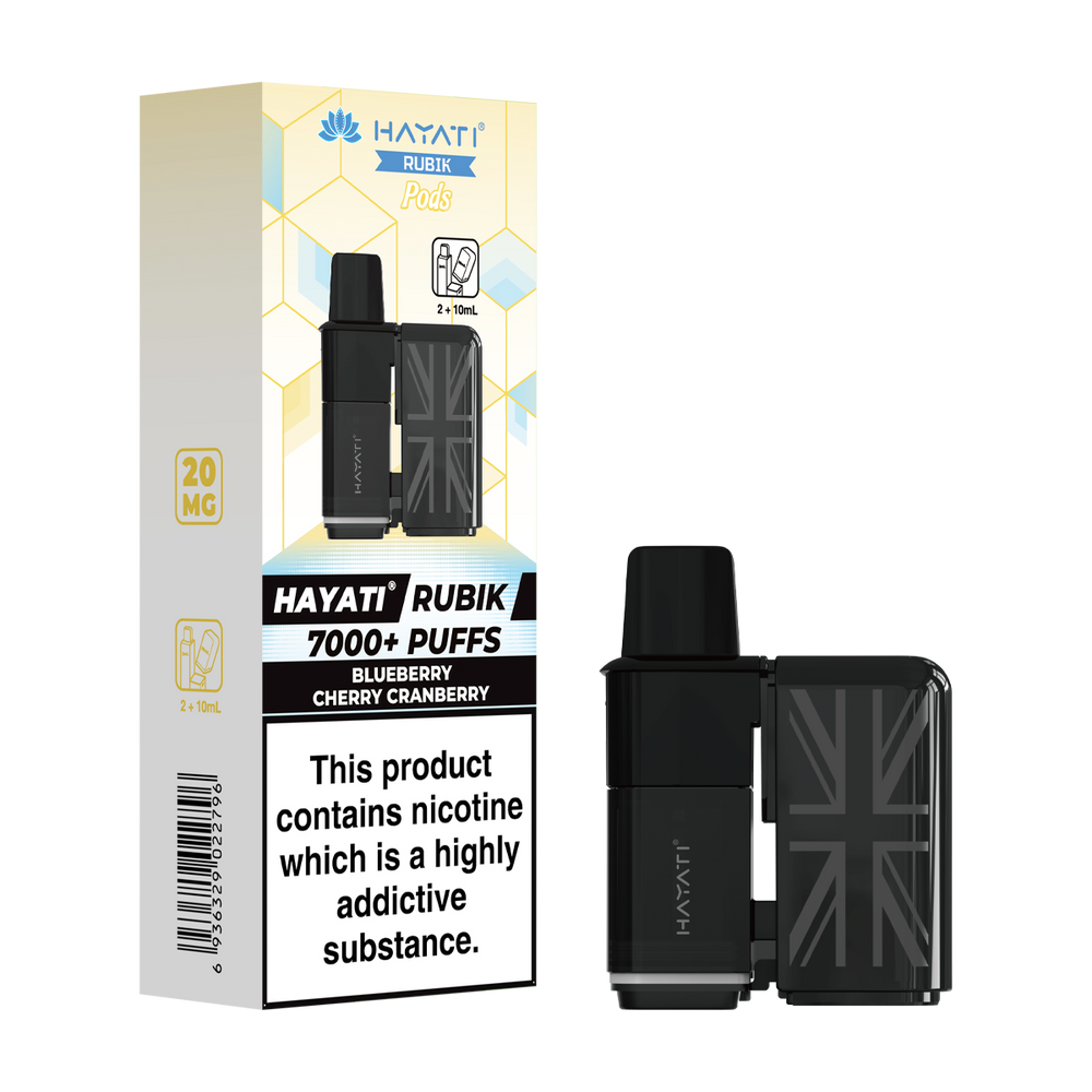 hayati rubik 7000 refill pods blueberry cherry cranberry