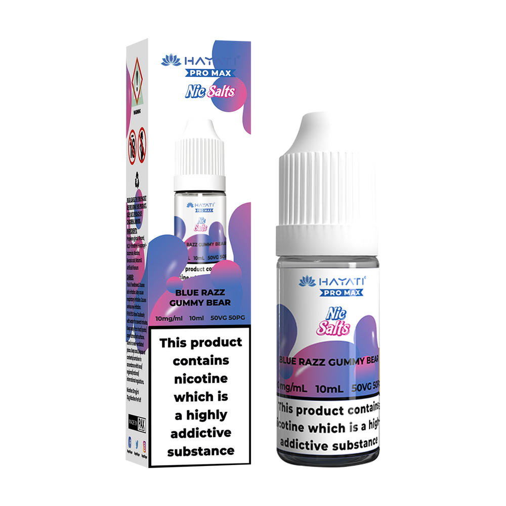 hayati pro max nic salts blue razz gummy