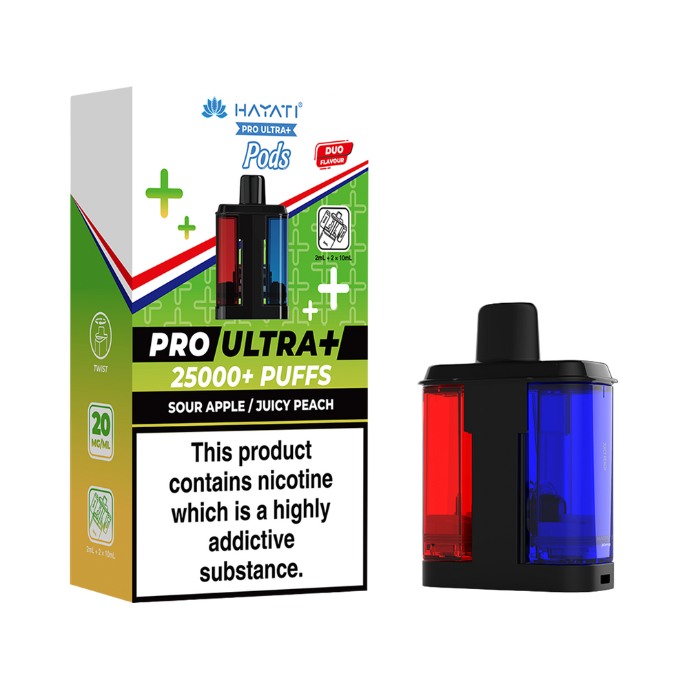 vape juicy apple flavor Sour Apple / Juicy Peach Hayati Pro Ultra Plus Refill Pack – Ecigwizard