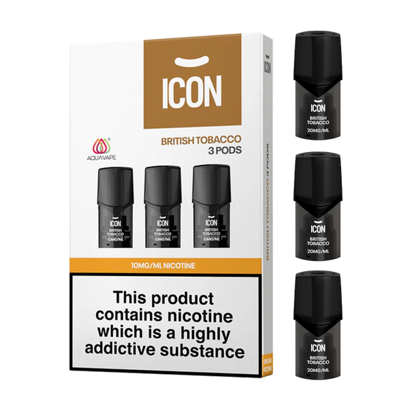icon vape flavors Aquavape British Tobacco Pods (Pack of 3) Color:Frost White ZTN How to Smoke or