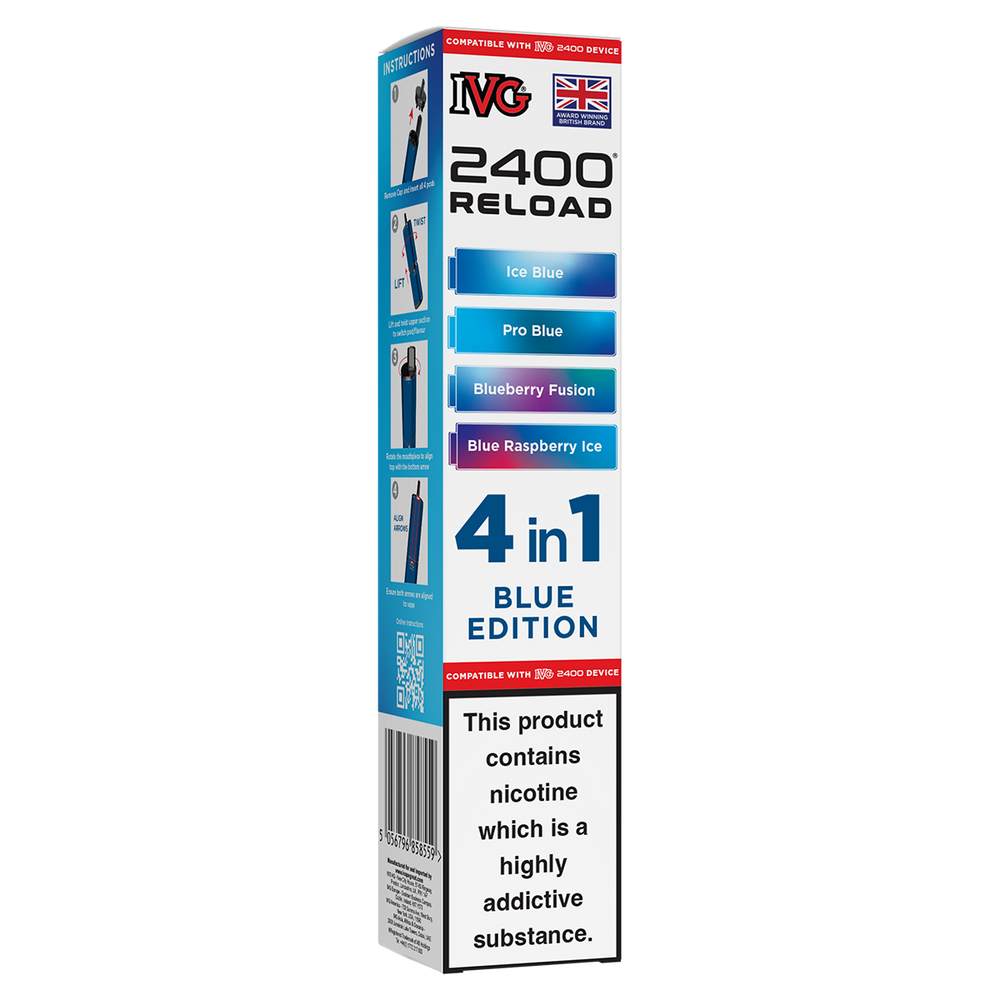 Blue Edition IVG 2400 Refill Pods Ecigwizard Blue Edition IVG 2400 Refill Pods Ecigwizard