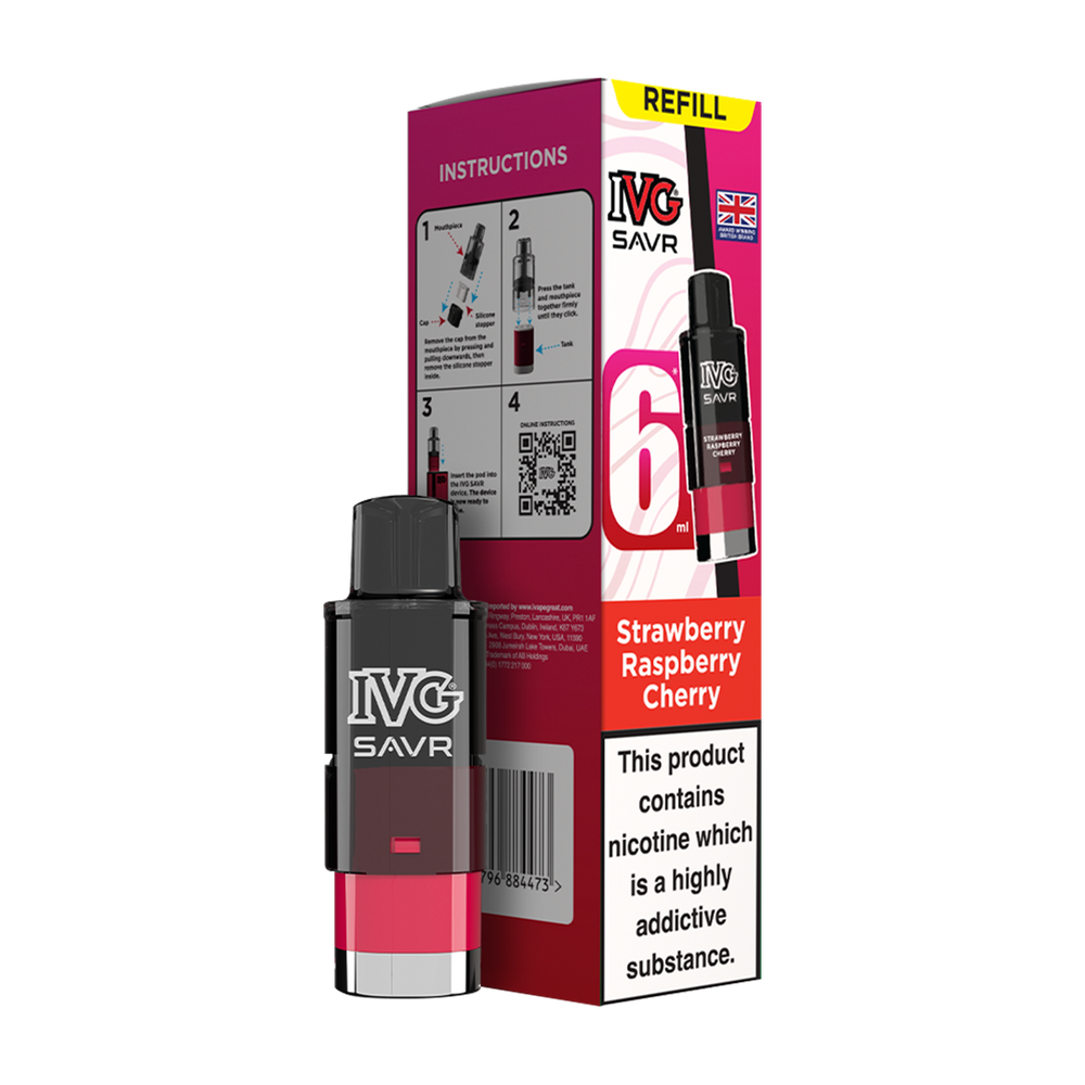 Strawberry Raspberry Cherry IVG SAVR Refill Pack Ecigwizard Strawberry Raspberry Cherry IVG SAVR Refill Pack Ecigwizard