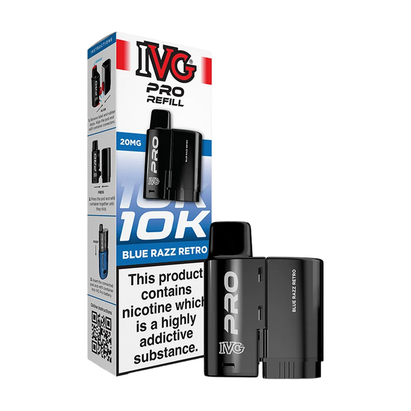 ivg pro 12 refill blue razz retro 20mg
