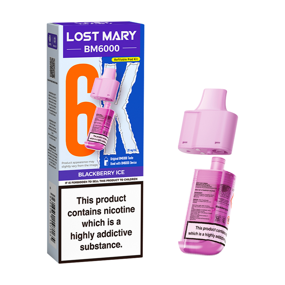 lost mary bm6000 refill pack blackberry ice
