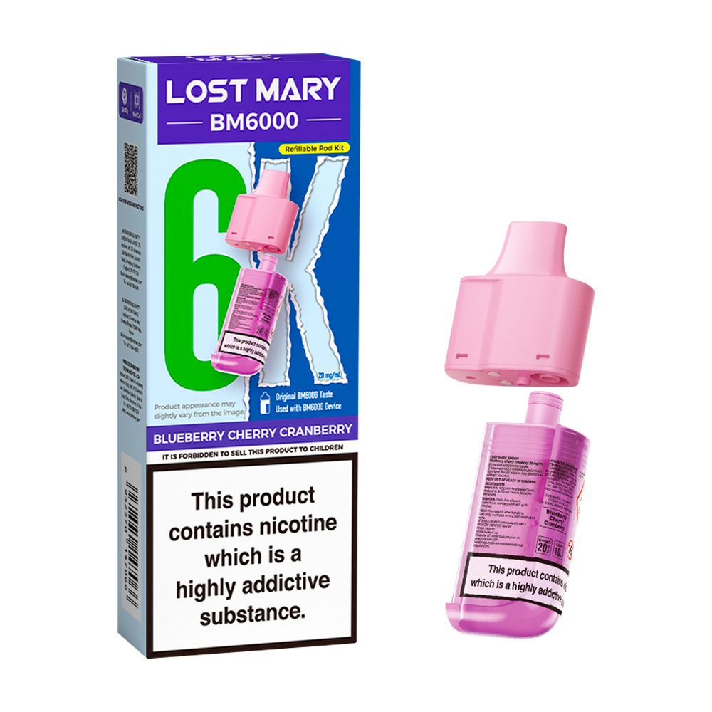 lost mary bm6000 refill pack blueberry cherry cranberry