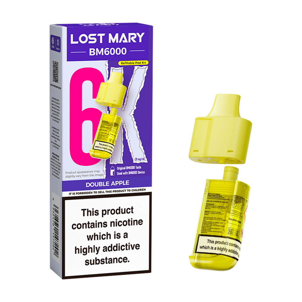 Double Apple Lost Mary BM6000 Refill Pack | Replacement Ecigwizard Double Apple Lost Mary BM6000 Refill Pack | Replacement Ecigwizard