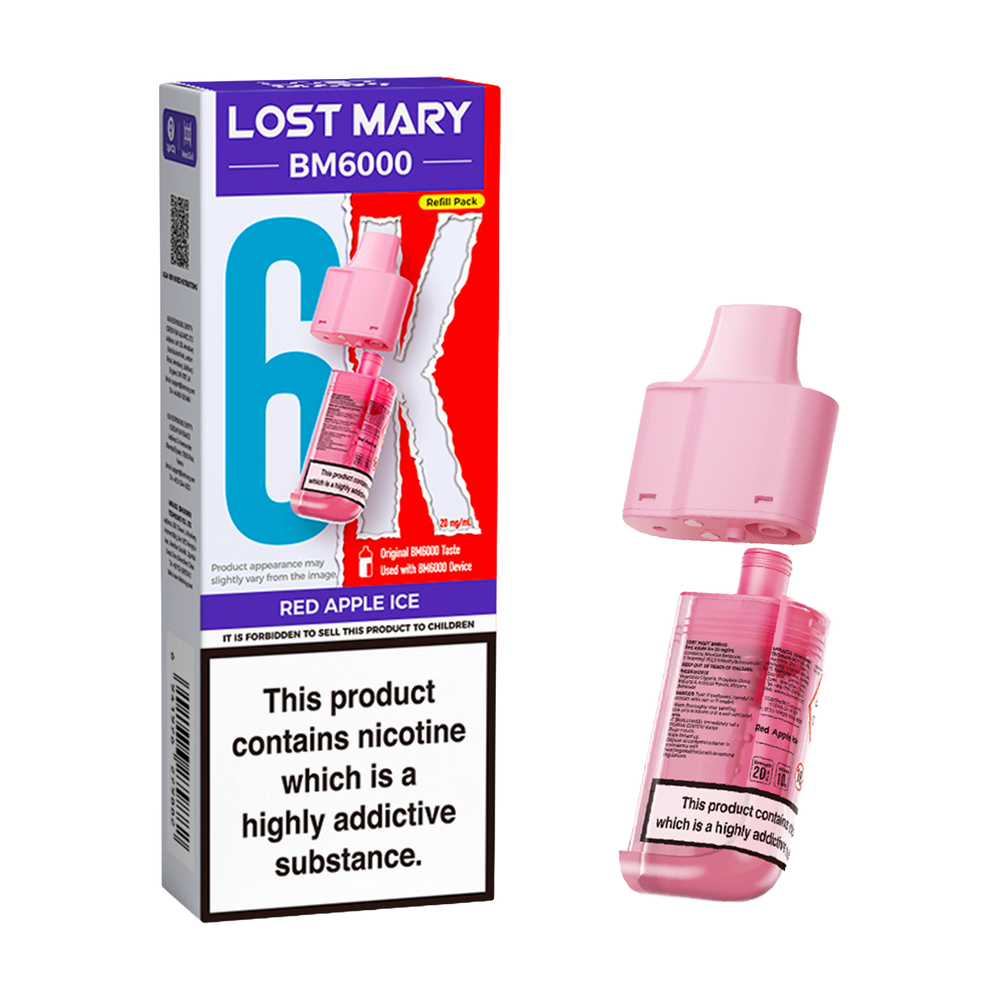 vape refill mail order Red Apple Ice Lost Mary BM6000 Refill Pack
