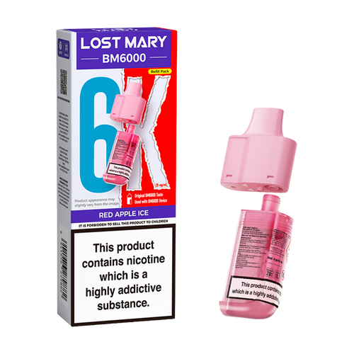 lost mary bm6000 refill pack red apple ice