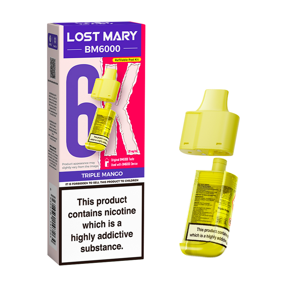 Triple Mango Lost Mary BM6000 Refill Pack | 6000 Puffs Ecigwizard Triple Mango Lost Mary BM6000 Refill Pack | 6000 Puffs Ecigwizard