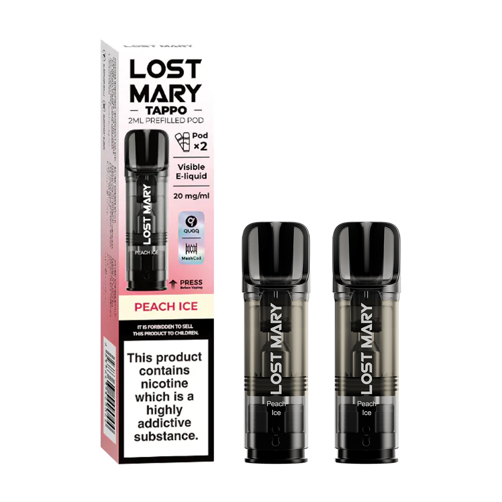 Peach Ice Lost Mary Tappo Pods | Prefilled Pods Ecigwizard Peach Ice Lost Mary Tappo Pods | Prefilled Pods Ecigwizard