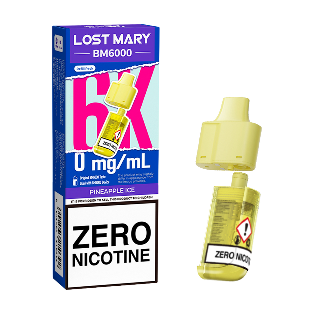 Pineapple Ice Lost Mary BM6000 Refill Pack | 6000 Puffs Ecigwizard Pineapple Ice Lost Mary BM6000 Refill Pack | 6000 Puffs Ecigwizard