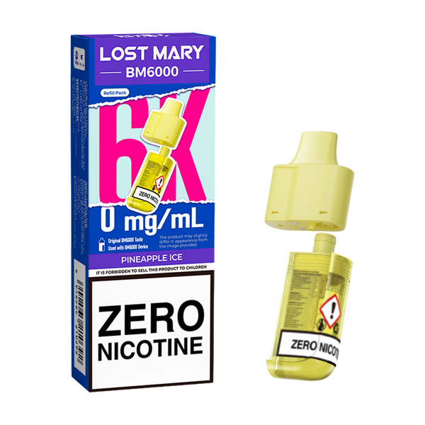 Pineapple Ice Lost Mary BM6000 Refill Pack | 6000 Puffs Ecigwizard Pineapple Ice Lost Mary BM6000 Refill Pack | 6000 Puffs Ecigwizard