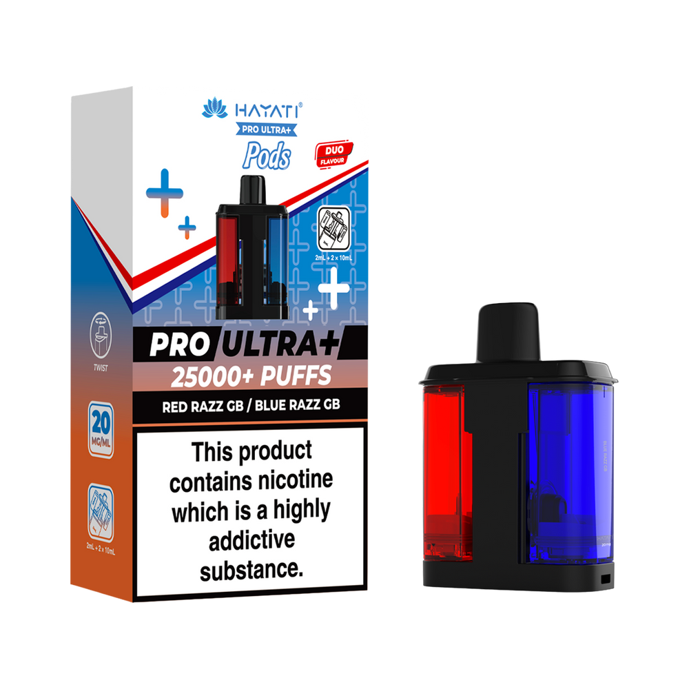 red razz gb blue razz gb hayati pro ultra plus pods