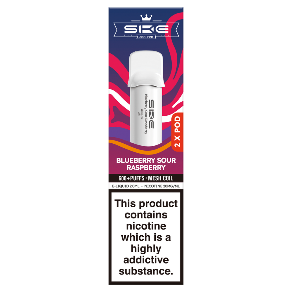 Blueberry Sour Raspberry SKE 600 Pro Pods | Prefilled Pods Ecigwizard Blueberry Sour Raspberry SKE 600 Pro Pods | Prefilled Pods Ecigwizard