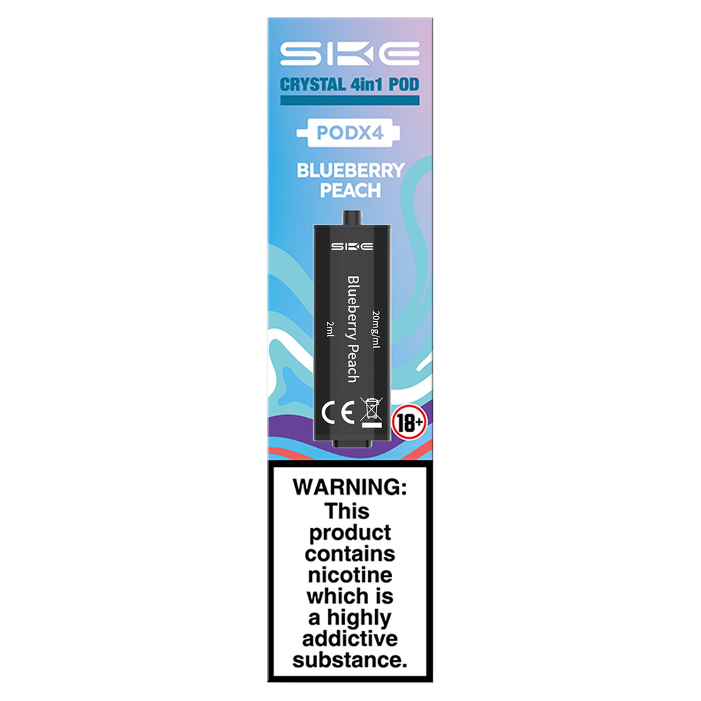 Blueberry Peach SKE Crystal 4in1 Pods | Prefilled Vape Pods Ecigwizard Blueberry Peach SKE Crystal 4in1 Pods | Prefilled Vape Pods Ecigwizard
