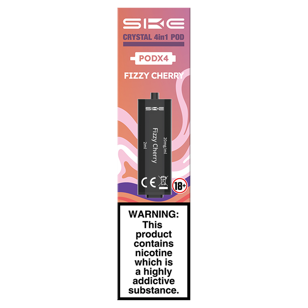 Fizzy Cherry SKE Crystal 4in1 Pods | Prefilled Vape Pods Ecigwizard Fizzy Cherry SKE Crystal 4in1 Pods | Prefilled Vape Pods Ecigwizard