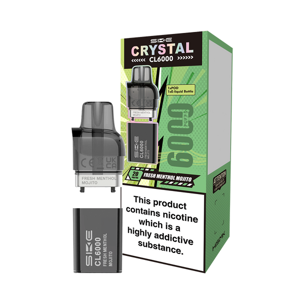 crystal bar menthol mojito vape in stock Fresh SKE CL6000 Pods – Ecigwizard Flavors:Vanilla Cream Tobacco Hyde Retro RAVE Recharge Wind