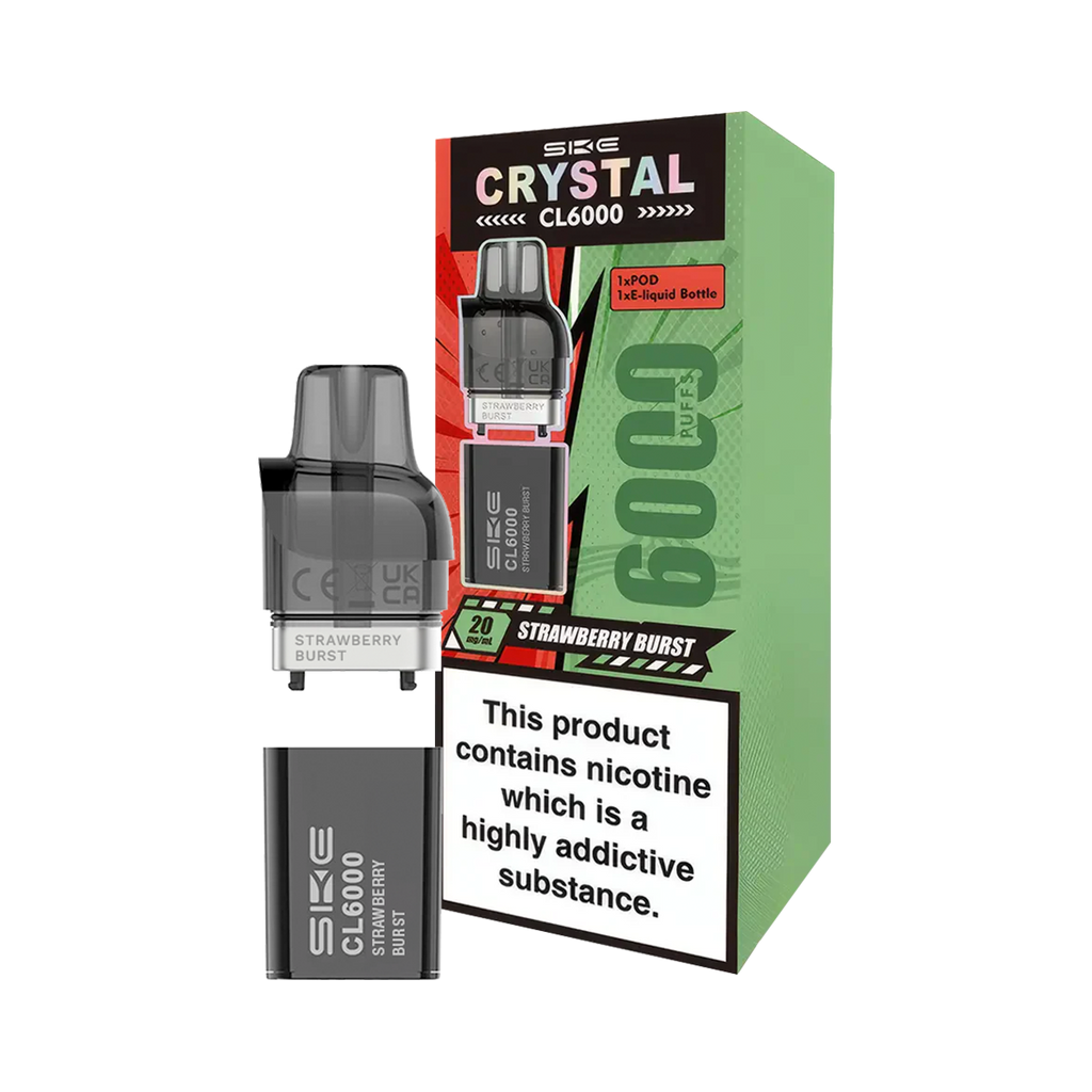 strawberry burst vape liquid Strawberry Burst SKE Crystal CL6000 Pods – Ecigwizard