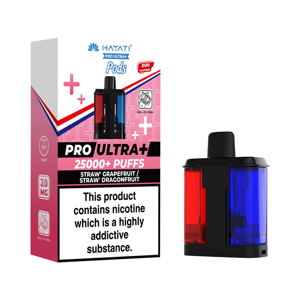Hayati Pro Ultra Plus Pods Straw Grapefruit Straw Dragonfruit