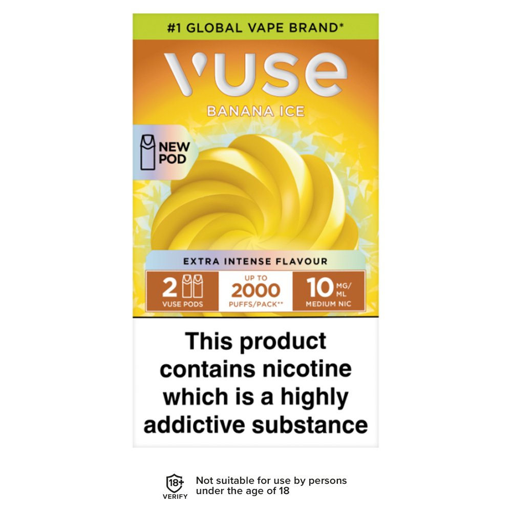 Banana Ice Vuse Pro Pods | 3 Prefilled Pods For 15 Ecigwizard Banana Ice Vuse Pro Pods | 3 Prefilled Pods For 15 Ecigwizard