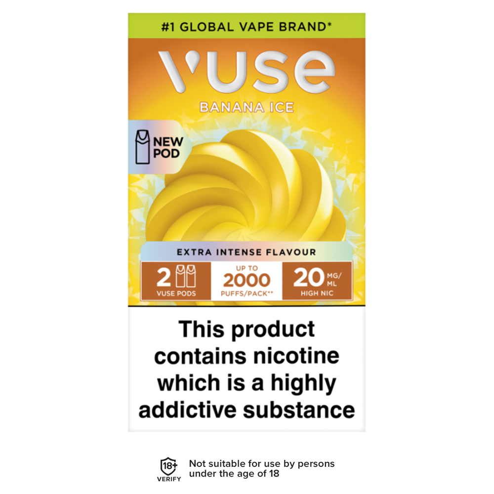 Banana Ice Vuse Pro Pods | 3 Prefilled Pods For 15 Ecigwizard Banana Ice Vuse Pro Pods | 3 Prefilled Pods For 15 Ecigwizard